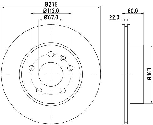 HELLA PAGID Тормозной диск 8DD 355 104-521